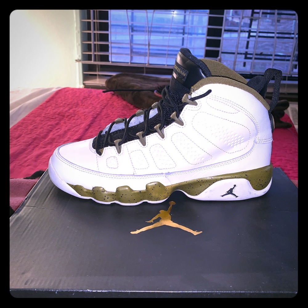 Retro Jordan 9s olive